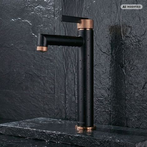 Robinet de lavabo PaulGurkes en noir mat pour vasque sur plan (1/5)