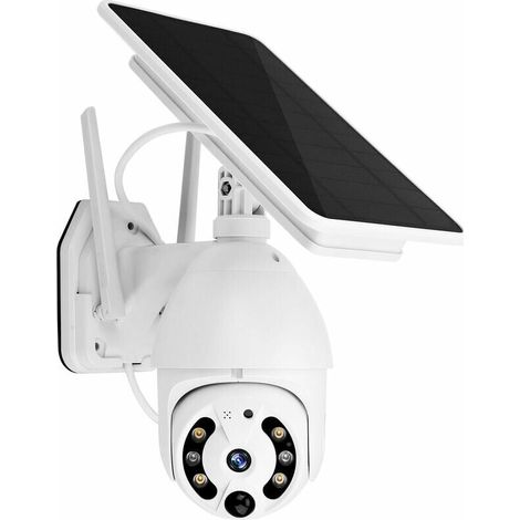 Cámara De Seguridad Inalámbrica Con Panel Solar, Cámara Exterior 1080P Wifi Ptz Cámara De Vigilancia Soporte Visión Nocturna De 360°, Detección De Movimiento Pir, Acceso Remoto, Audio Bidirec Ulisem (1/5)