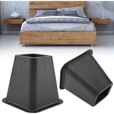 Sofa-Fußstütze, 4 Stück im Pack, exklusiv im Überseelager erhältlich - platzsparende Erhöhung für Bett, Tisch und Sofa (schwarz) (1/4)