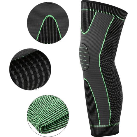 1PCS Genouillère de Sport Élastique Noire et Verte, Confortable et Isolante, Protection Articulaire pour le Genou