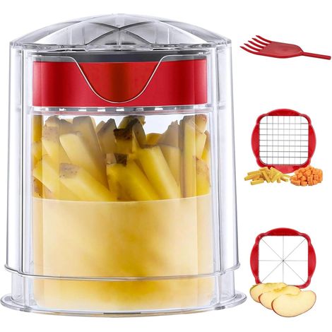 Cutter à frites, Cutter à pommes de terre et Cutter à frites pour frites avec 2 lames en acier inoxydable (1/5)