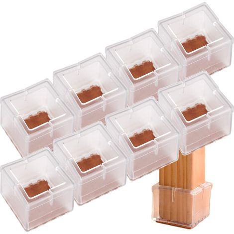 Lot de 8 Chaise jambe Sol protecteurs avec feutre Patins Caps Chaise de meubles Coussinets,Conseils Carré GROOFOO (1/5)