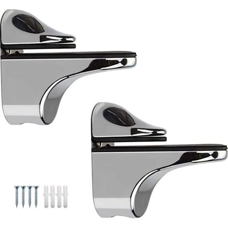 Soporte ajustable de 2 piezas para estantes de vidrio, para estantes de madera/vidrio de 5 a 21 mm de espesor. (1/5)