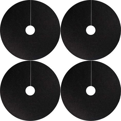 Lot de 4 Anneaux de paillage en Non-tissé - Anti-Mauvaises Herbes biodégradables - Tapis de barrière Anti-Mauvaises Herbes réutilisables (4 pièces de 52cm - Trou intérieur 6 cm) (1/5)