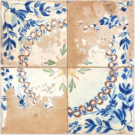 Carrelage Vintage Bleu Carthage 45x45x0,95 cm Solvera - Sol et mur intérieur (vendu par carton de 1 m²) - RO'MA CARRELAGE