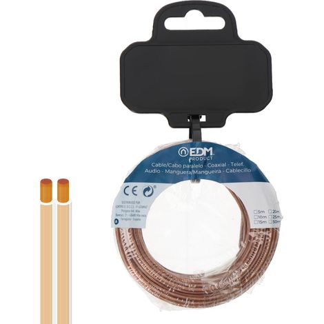 Bobine de câble parallèle couleur transparente 2x0,75mm² 15m (Audio et vidéo) EDM (1/2)