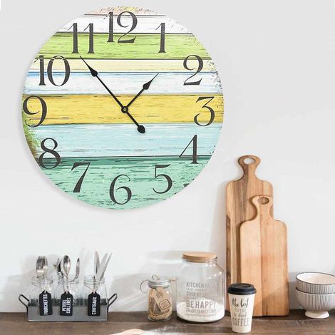 vidaXL Reloj de pared de MDF multicolor 60 cm (1/5)