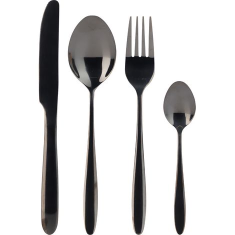 Besteckset für 6 Personen in Schwarz