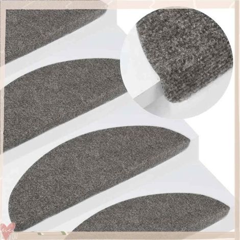 Tapis d'escalier auto-adhésifs - VINGVO - 355256 - Gris - 56x17x3 cm - Lot de 10 (1/5)