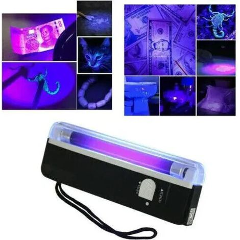 Lampe de Poche UV Portative, Torche à Lumière Noire pour Vérification de Billets, Fête, Scène et Inspection, Noir (1/5)