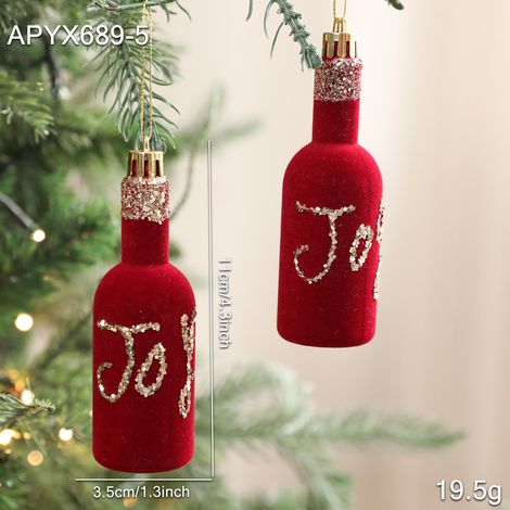 Décoration de Noël / Lot de 2 / Velours rouge bordeaux / Boucles d'oreilles suspendues / Série Festive (1/2)