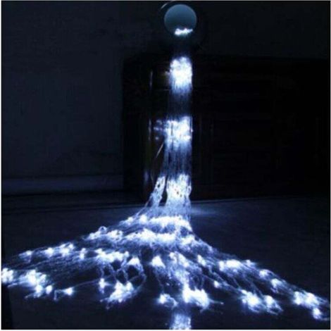 Guirlandes lumineuses Cascade LED Débit D'eau Effet De Neige Rideau Fée Suspendue Scintillant Débit D'eau Lumière pour Lampe Décor (3 × 2m,240leds,Blanc Froid) (1/5)