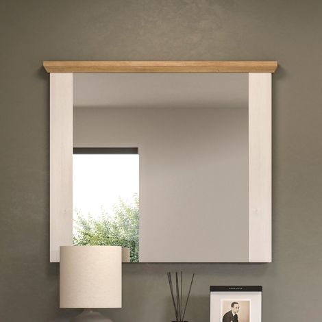 Miroir 82x4x70cm décor blanc et naturel - VERONICE (1/5)