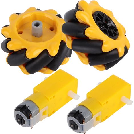 Roue Mecanum pour moteur à engrenages TT, pièces détachées et accessoires pour voitures robotisées intelligentes, composants de jouets à monter soi-même, 60 mm (1/5)