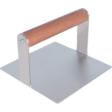 Fleischpresse und Fleischwolf aus Edelstahl mit quadratischem Holzgriff (1/5)