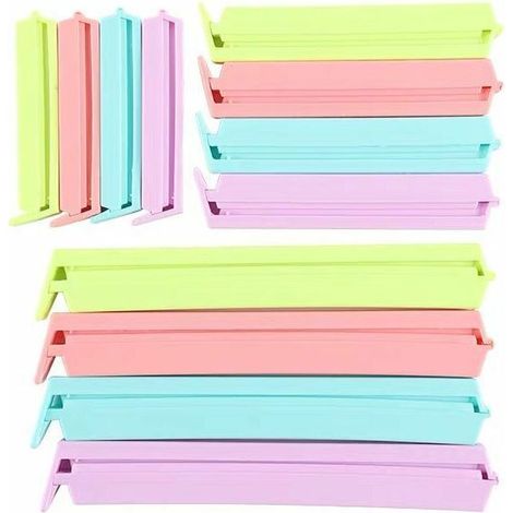 Clips d'Étanchéité Alimentaire, Pinces pour Sachets,24 pcs Clip Fermeture Cuisine, Clips pour Sachet, Pince Alimentaire Plastique, Pince Sachet Cuisine, Couleurs Assorties (1/5)