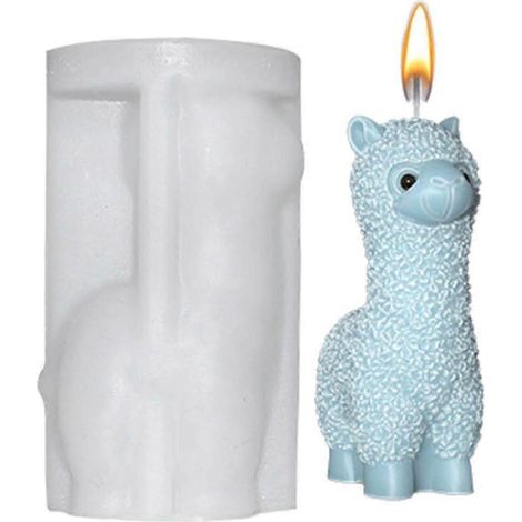 Moule en silicone en forme de mouton pour bougies, savon, plâtre et autres objets décoratifs. (1/4)