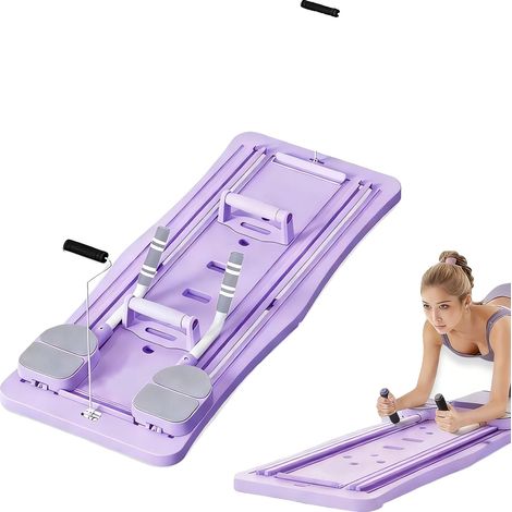 Tabla de Pilates, Entrenador de Core Multifuncional, Equipo de Ejercicio Ajustable, MORADO (1/2)