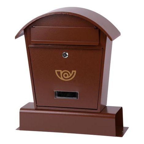 Briefkasten LAMBERT A, Post, mit Zeitungsfach, braun