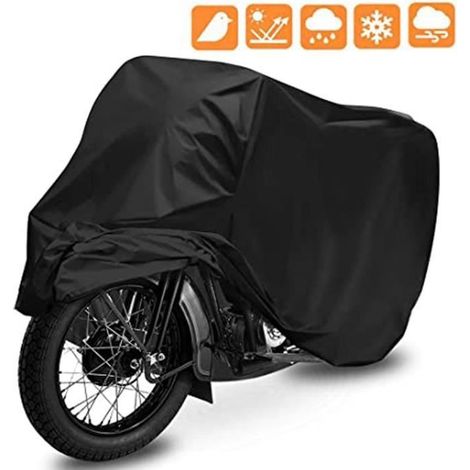 Bâche Moto, 295X110X140cm 210D Housse étanche avec Trou de Serrure Anti UV (1/4)