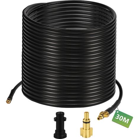 TolleTour Manguera desatascadora 30m 180Bar PVC con boquilla fija de cobre y M22