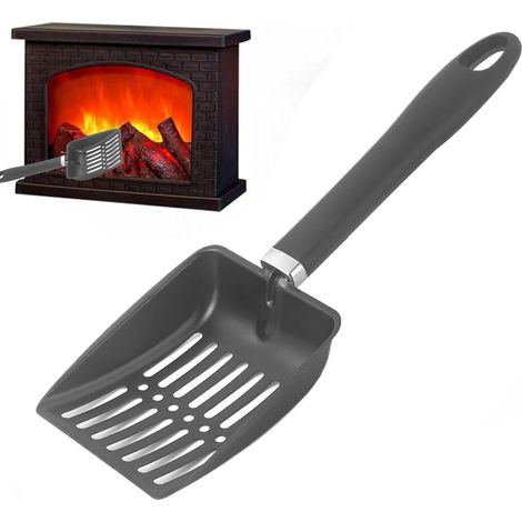Pala hueca para chimenea, pala para cenizas de carbón caliente, pala para cenizas de chimenea, pala para cenizas de acero inoxidable, pala hueca pequeña para carbón, colador de cenizas para chimenea