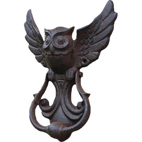 Türgriff aus Eisen in Eulenform antiker Türklopfer für die