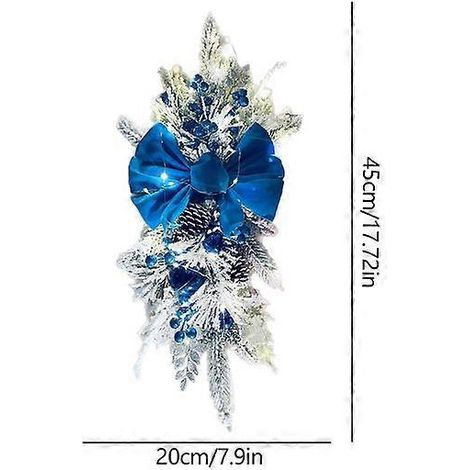 Guirlande de suspensions pour couronne de Noël, décoration de Noël, suspension pour couronne de Noël à suspendre au mur ou à la porte avec guirlande lumineuse LED bleue sans lumière (1/5)