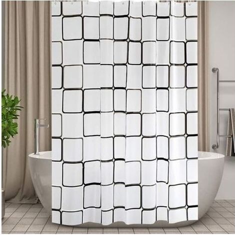 Rideau de Douche Résistant aux Moisissures pour Salle de Bain, Grand Rideau Douche, Carré, Rideau Salle de Bain, Imperméable,200x200 cm (1/5)