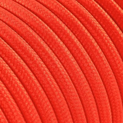 Fil Électrique Tissu Orange Fluo 2x0,75mm² - Câble Électrique Textile de Qualité