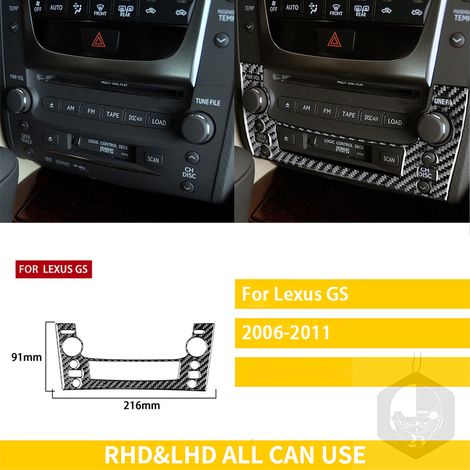 (9-B) Compatible avec Lexus GS 2006-2011 : Accessoires intérieurs en fibre de carbone pour voiture, console de vitesse, accoudoir, panneaux, autocollants décoratifs (1/5)