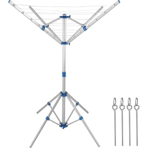 MONZANA® Tendedero Tipo Paraguas Giratorio Plegable Portátil Soporte para Tierra 4 Brazos