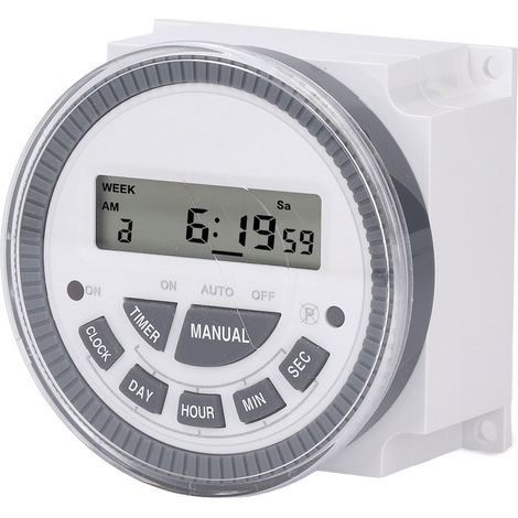 Minuterie numérique 1 Min à 168 heures, interrupteur 7 jours, entrée 10A DC12V, affichage LCD, contrôleur de temps (1/5)