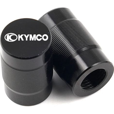 (Bouchons de valve noirs) Compatibles avec les modèles KYMCO Downtown 300, 300i, 350i, 200i et Xciting 250/400 (béquille latérale, extension, plaque, bouchon de valve de pneu maxpower) (1/4)
