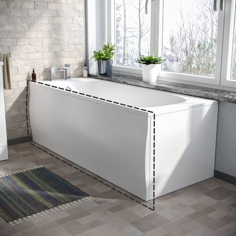 Harris 1700mm Standard Round Single Ended Bath, Leg & Front Panel White (1/4)