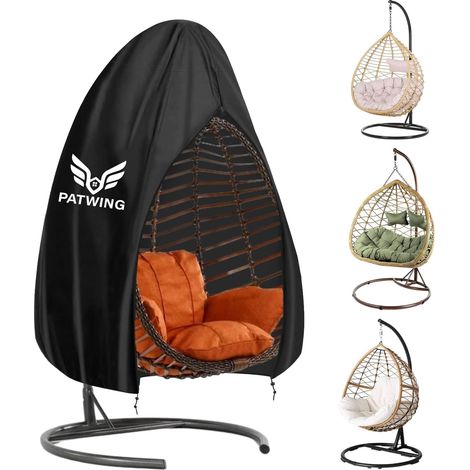 Housse de Fauteuil Suspendu 600D Oxford 190x105cm Fermeture Éclair Imperméable, anti-UV, coupe-vent et résistante aux déchirures, pour fauteuil suspendu, chaise œuf, jardin et terrasse (1/5)