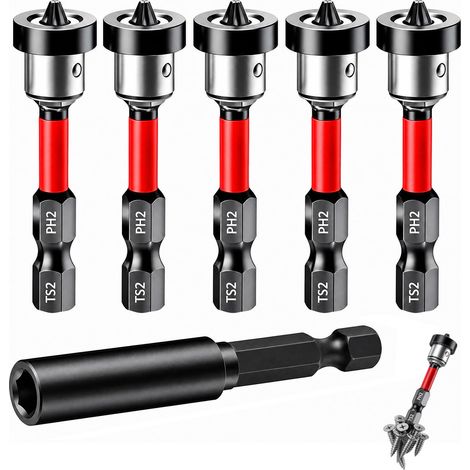 10 pièces Embouts pour vis à placo magnétiques S2 avec Porte-Embout réglable (1/5)