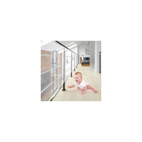Filet de protection pour escaliers – Conception réglable – Fixation facile avec cravates – Sécurise balustrades et environnements pour enfants (1/5)