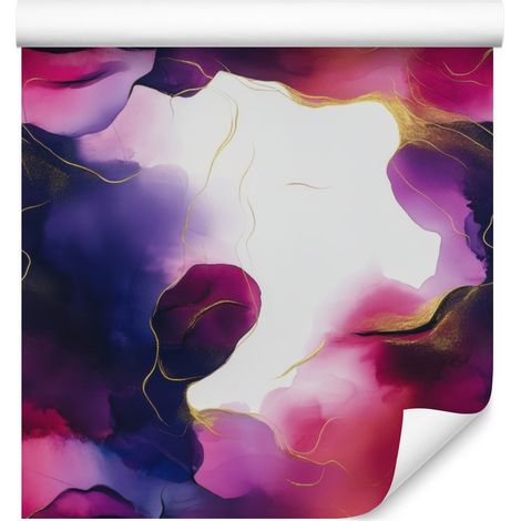 Papier peint encre gris clair et violet pour salon et chambre 50x1000 cm (1/5)