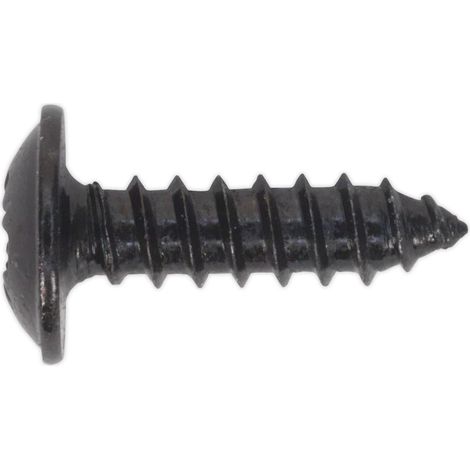 Sealey Self-Tapping Screw 3.5 x 13mm Flanged Head Black Pozi Pack of 100 BST3513