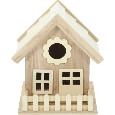 1 Casita para pájaros, de madera de Candlewood, con tapa abatible y percha incluida, para loros y pájaros pequeños. (1/5)