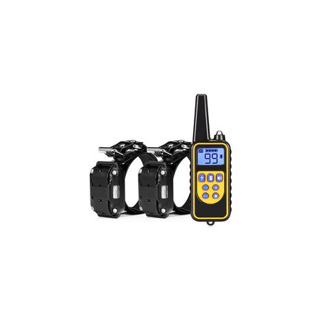 Hundehalsband mit Fernbedienung, Trainingshalsband für zwei Hunde, wiederaufladbar und IP67 wasserdicht mit 800 m Reichweite, mit 99 Stufen von Vibration, Elektroschock, Tonmodus