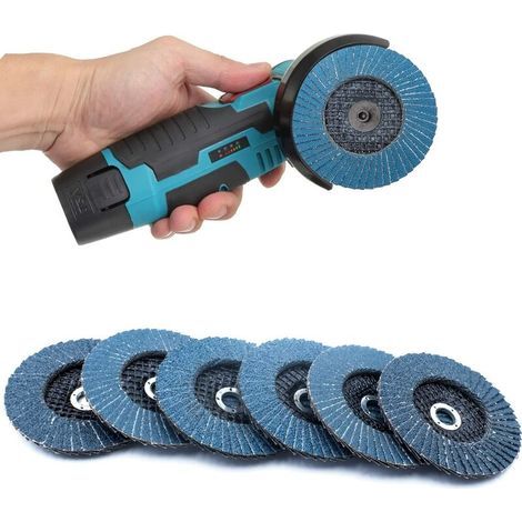 Compartiments Disques Lot de 6disques abrasifs à lamelles 75 mm Grain 60 80 120 Compatible avec meuleuse d'angle sans fil Acier inoxydable et bois (1/5)