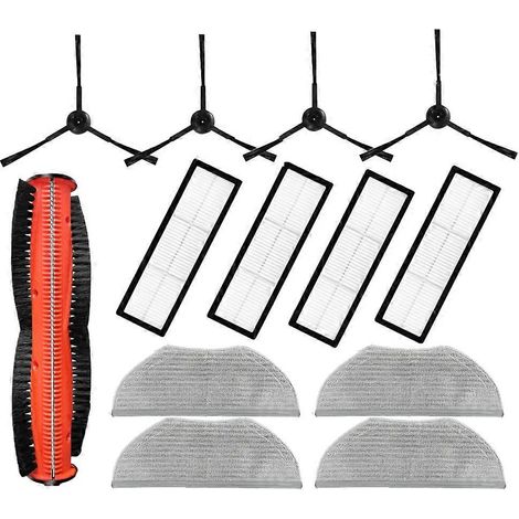 Pièces de rechange et accessoires pour aspirateur robot Xiaomi S10T STFCR01SZ : brosse latérale rotative, filtre HEPA et chiffon de nettoyage. (1/5)
