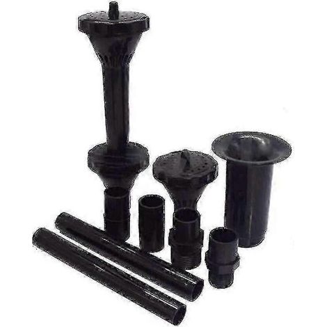 9pcs Small Nozzle Heads Kit for Pond & Pool Submersible Pumps - Black Water Fountain Set (1/5)