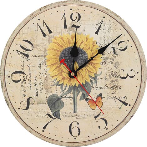 Horloge Murale Rétro Colorée 12 Pouces Silencieuse à Quartz pour Décoration Maison (4) (1/5)