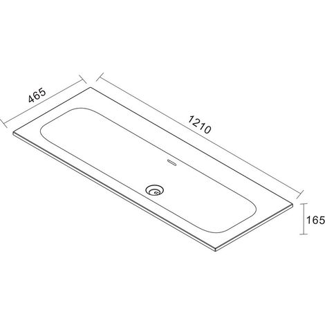 Vasque à encastrer Ceramia 121 x 46,5 cm (CER-WASHB120)
