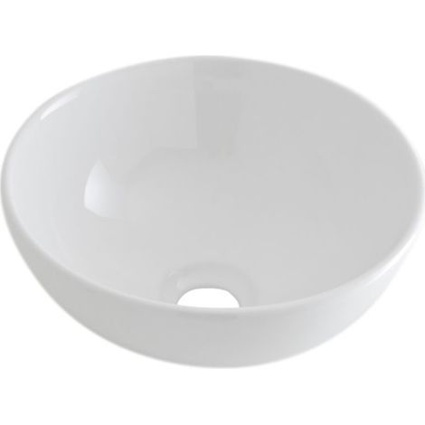 Milano Irwell 280mm White Ceramic Round Countertop Bathroom Basin Sink - Basin Only (1/4)