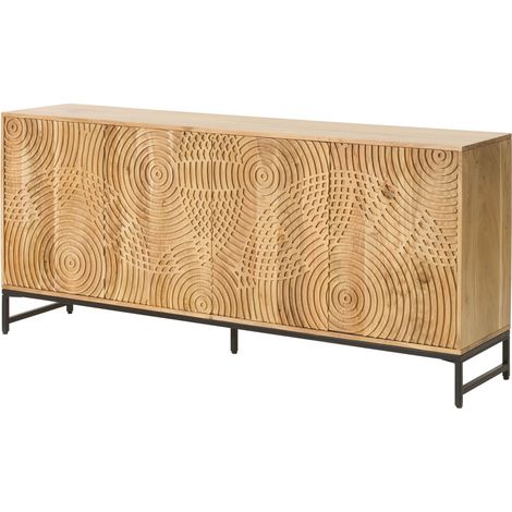 Credenza in legno di acacia 180x40x80 laccato naturale MARRAKESCH 116