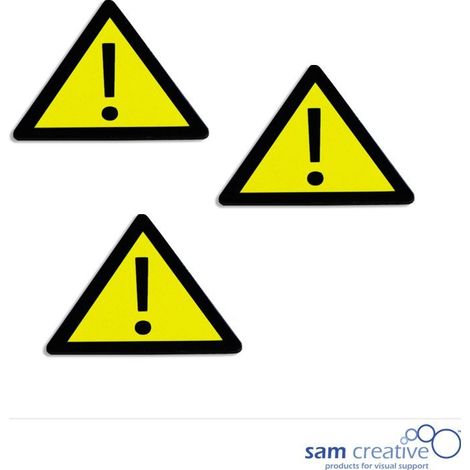 Magnetisch Symbool Attentie 3,5x4 cm geel
